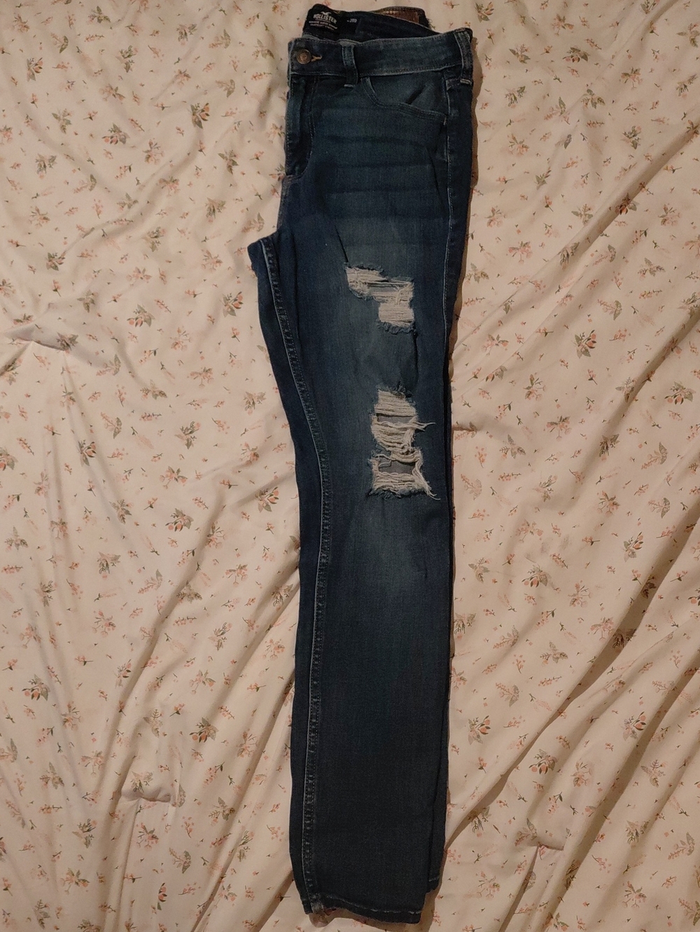 Hollister Dark Blue Distressed Skinny Jeans